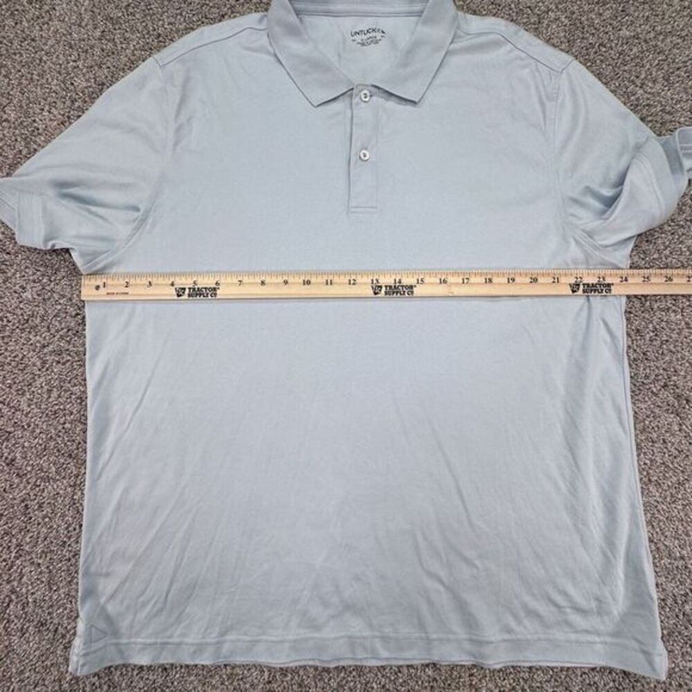 Untuckit Polo Shirt Men XL Extra Large Light Blue Short Sleeve Cotton Damaschino - Picture 6 of 7